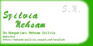 szilvia mehsam business card